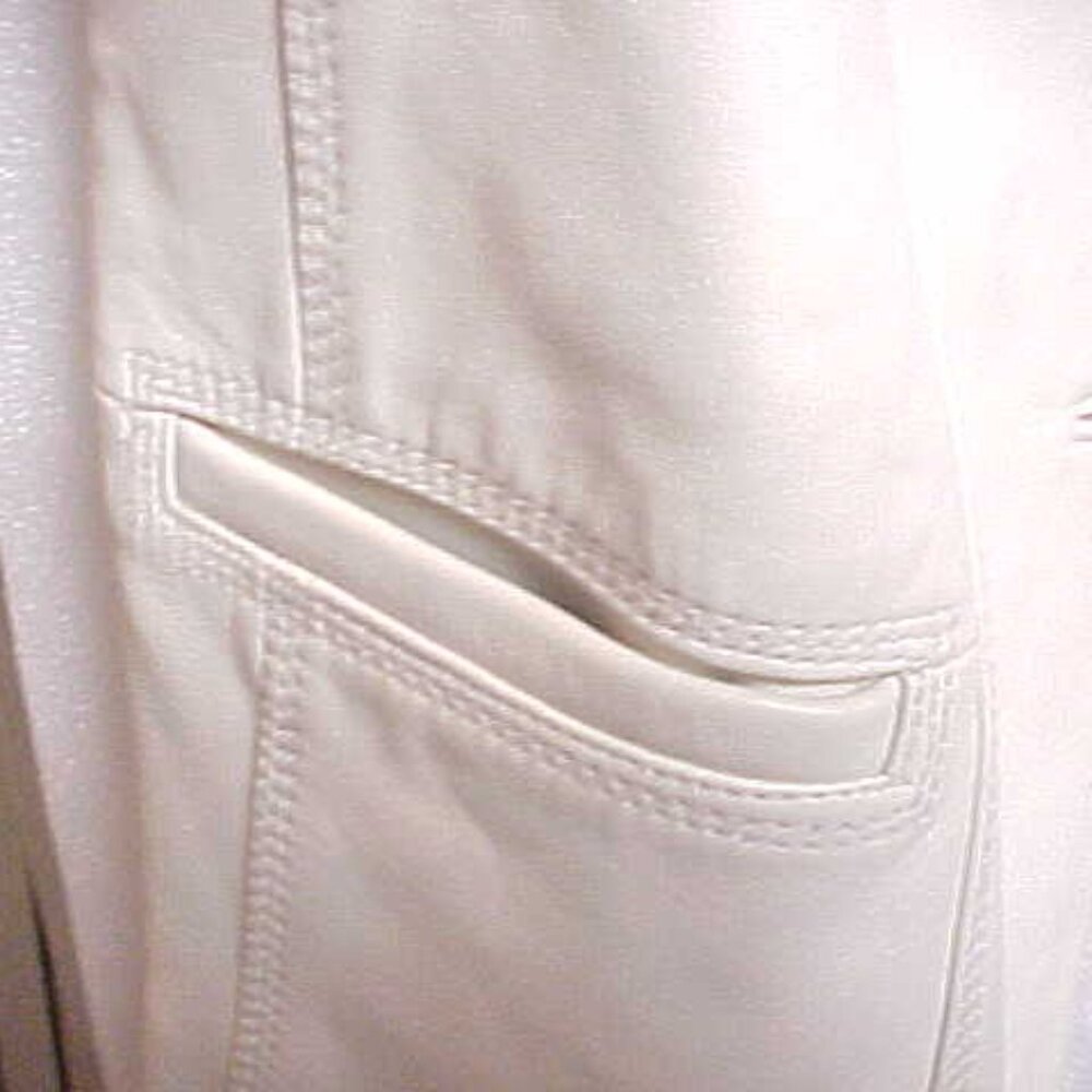 Jacklyn Smith Leather Jacket. Cream Colored. Size xl - Picture 4 of 5